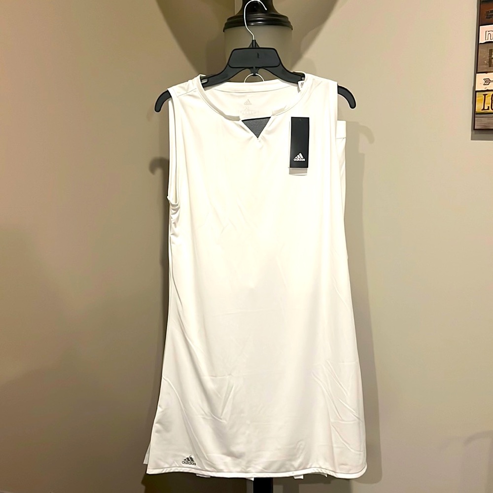 White 2pc Adidas Club Dress w/ Shorts